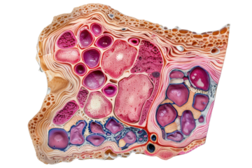 Ovarian tissue view transparent background