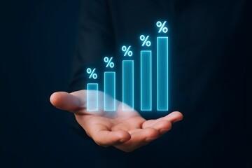 A visual representation of rising statistics, positive data, or an upward trajectory in financial or business metrics.