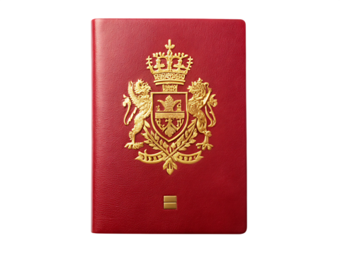  symbol of global passage a rich red passport cover isolated on white background PNG, AI GENERATED