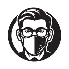 vector logo of a person wearing a mask