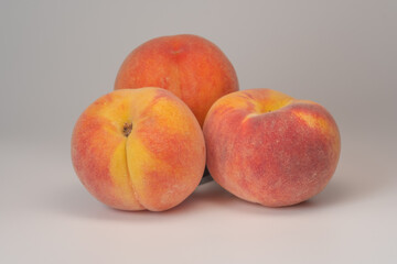 peaches on a white background