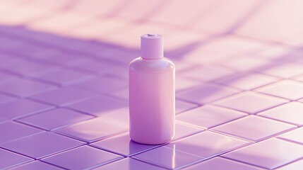 bottle of perfume on pink background