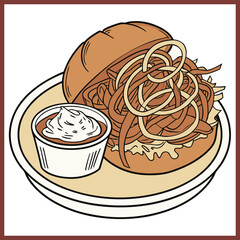 Illustration drawing style of food collection