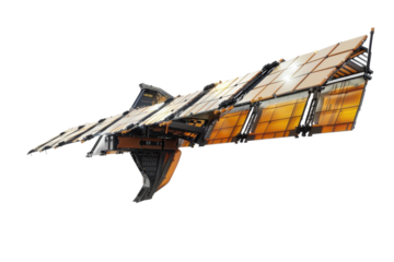 Complex solar array transparent background