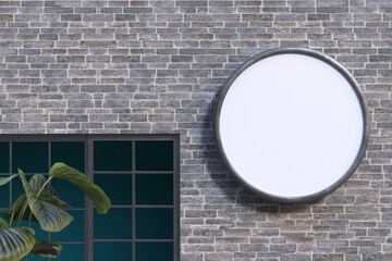 Realistic Sign Board wall Blank mockup