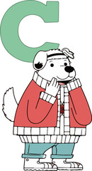 Dog with Letter C