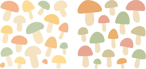 Cute Mushroom Pattern in Pastel Colors.