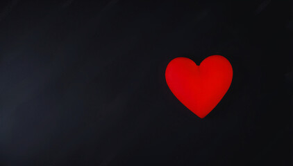 A striking red heart against a dark background, representing deep emotions and passion.