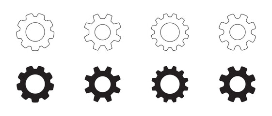 Black and White Gear Design Concept Eight-Toothed Symmetry in Engineering Visualization.