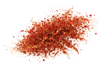 Isolated Pile of Crushed Red Pepper Flakes