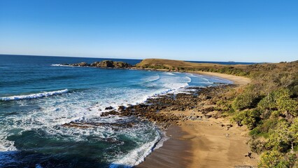 Views from Emerald Beach headland in New South Wales, Australia