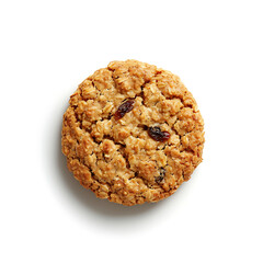Oatmeal Raisin Cookie Isolated on White Background
