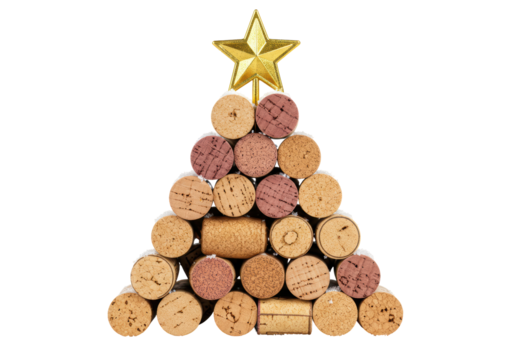 Isolated Wine Cork Christmas Tree