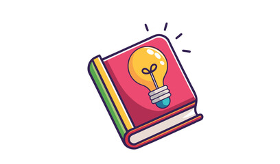 Book with a glowing lightbulb symbolizing ideas and knowledge