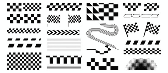  Racing Stripes and Checkered Patterns – Flags, Speed Lines, and Banners for Motorsport, Race Cars, and Track Events

