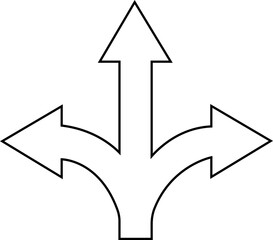 Road Traffic Direction arrow icon.Direction arrows on the highway.Road navigation arrows. Path direction arrows.You-turn, left, right, two way, three way transportation direction arrow symbol.