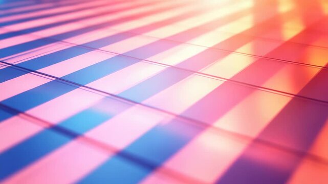 Colorful light reflection glass surface creates vibrant abstract pattern with warm and cool tones modern design combined with piano keyboard closeup glowing effect evoking calm creativity