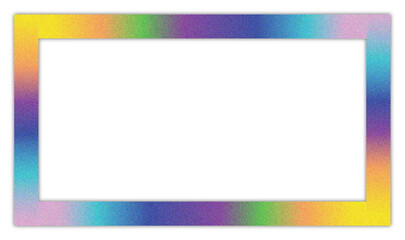 Iridescent glitter frame border isolated on transparent background