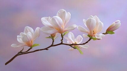 Obraz premium Elegant Magnolias Blooming with Soft Pastel Background for Nature and Floral Inspired Artwork