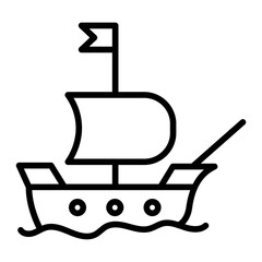 Obraz premium Pirate Ship icon vector image. Can be used for Ocean.