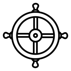 Obraz premium Ship Wheel icon vector image. Can be used for Ocean.