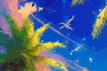 Various oil paintings, flowers, plum blossoms, sea scenery, forests, lakes, tropical leaves, marine organisms