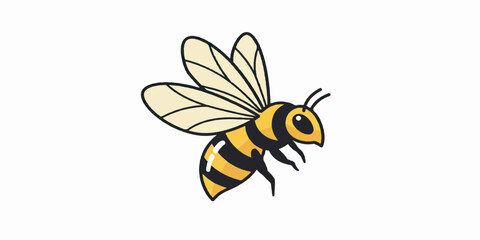 Bee Vector Illustration – Clean Line Art of Honey Bee Design