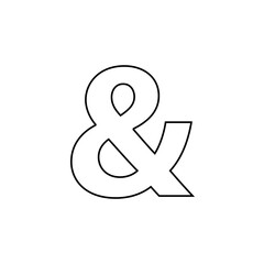 & Ampersand or And sign outline icon