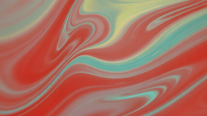 Obraz premium Abstract swirling marbled texture in vibrant red and teal with fluid artistic design