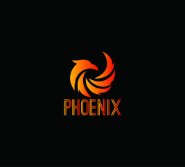 Abstract Circular Phoenix Head Logo