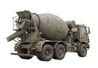 Isolated Heavily Distressed Cement Mixer Truck