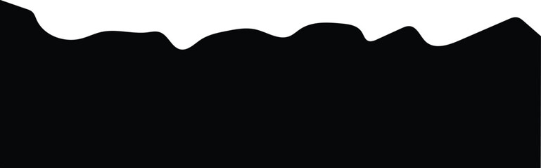 Jagged black shape on transparent background. Abstract border or graphic element for edgy and unique web designs.