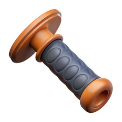 3d motorcycle handlebar grip isolated on transparent background