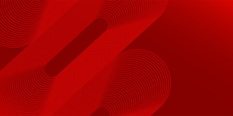 Red abstract background with glowing geometric lines. Gradient diagonal rounded lines element good