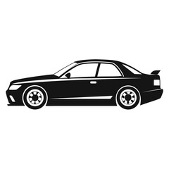Obraz premium Car Side View vector clean black silhouette design white background