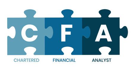 CFA - Chartered Financial Analyst acronym. business concept background. vector illustration concept with keywords and icons. lettering illustration with icons for web banner, flyer