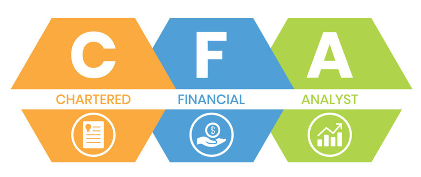 CFA - Chartered Financial Analyst acronym. business concept background. vector illustration concept with keywords and icons. lettering illustration with icons for web banner, flyer