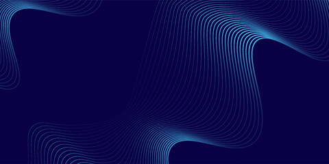 Abstract glowing wave lines on dark blue background. Dynamic wave pattern. Good simple art modern illustrations