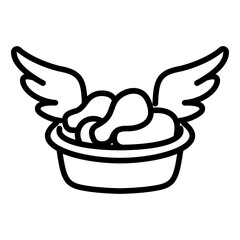 Hot Wings icon vector image. Can be used for Bowling.