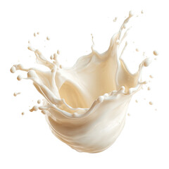 Creamy milk splash against a black background