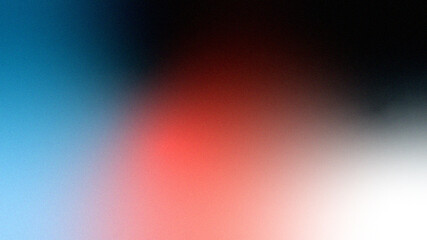  Black navy red coral teal cyan blue white retro abstract background. Color gradient ombre blend. Soft blur light flash. Vintage glow. Noise grain mesh. Old film style. Faded neon metallic tone.