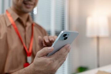 he is on the phone with his partner when he works in the office, an employee is working in marketing department, businessman is talking with his customer on the phone, finance manager in the office