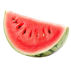 Freshly sliced watermelon pieces isolated on transparent background