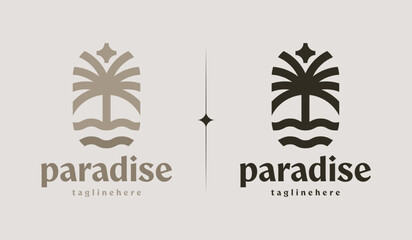 Palm Tree Logo Template. Universal creative premium symbol. Vector illustration. Creative Minimal design template. Symbol for Corporate Business Identity