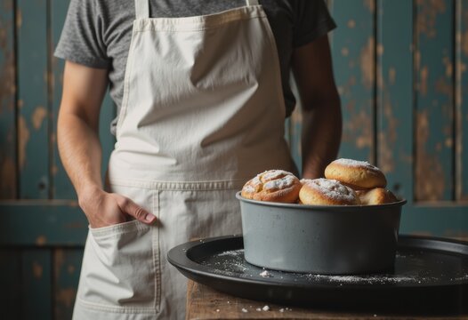 Baker preparing St. Patrick's Day themed treats with festive pastries