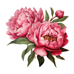 Peony Leaves isolated on transparent background