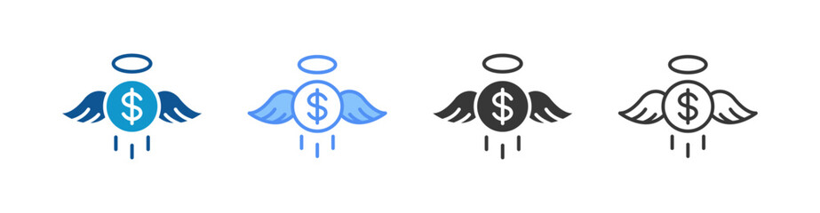 Obraz premium Angel Investor Icon Set Multiple Style Collection