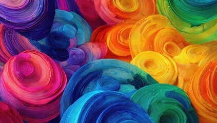 Abstract vibrant swirling colorful shapes