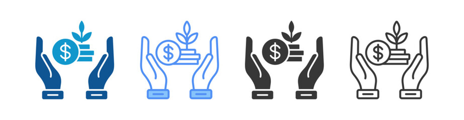 Capital Icon Set Multiple Style Collection