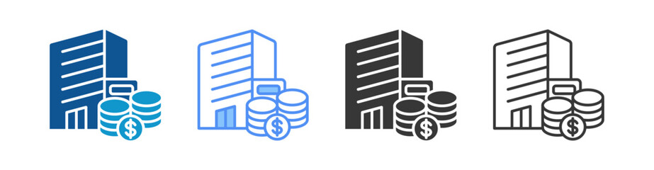 Company Icon Set Multiple Style Collection